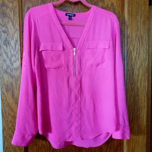 Express Hot Pink Blouse- Medium